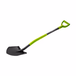 Verto 15G010, Spade, Vetroresina, Plastica, Acciaio, Nero, Verde, Round point, Ergonomico, A forma di D