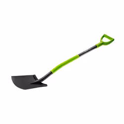 Verto 15G011, Spade, Metallo, Plastica, Acciaio, Nero, Verde, Ergonomico, A forma di D, 28,5 cm