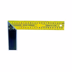 cm 25 Lama graduata in acciaio. Con base in alluminio.