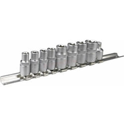 Topex - set bussole torx femmina + adattatore 10pz - attacco 1/4-3/8 39D375