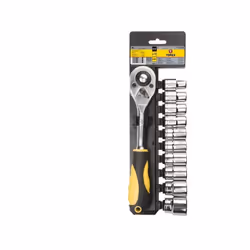 Set di 10 chiavi a bussola esagonali + cricchetto TOPEX, dimensioni attacco 1/2, GTO 38D652 Il Set di 10 chiavi a bussola esa ...