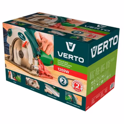 Verto 52G684 sega circolare portatile 18,5 cm Verde, Metallico, Rosso 5500 Giri/min