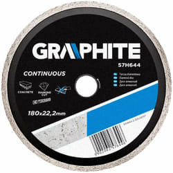 Graphite - Disco diamantato per ceramica, marmo e granito con corona continua -ø 180 - foro 22 mm