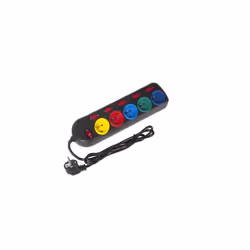 Maclean MCE204M prolunghe e multiple 1,5 m 5 presa(e) AC Interno Nero, Multicolore