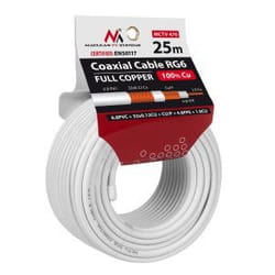 Maclean MCTV-470 cavo coassiale RG-6/U 25 m Bianco
