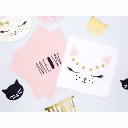 PartyDeco SP33-50 tovagliolo di carta Nero, Oro, Rosa, Bianco 20 pz