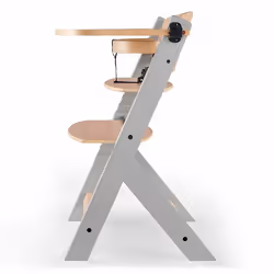 Kinderkraft KKKENOCGRY0000 seggiolone Alzasedia Seduta rigida Grigio, Legno - Vista aggiuntiva 4