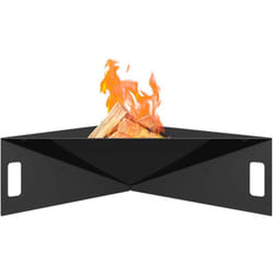 Kratki - Braciere da giardino Fire Pyramid da appoggio, asimmetrico, triangolare, dimensioni L79 x L68,5 x H22,7 cm, peso 16,8 kg, realizzato in