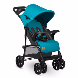 Lionelo Emma Plus, Velo per culla, Passeggino leggero, Qualsiasi tipo, Ruote solide, Ripiegabile, Nero, Turchese