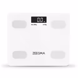 ZEEGMA GEWIT, Bilancia pesapersone elettronica, 200 kg, 100 g, Bianco, kg, lb, ST, Quadrato