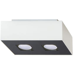Lampada da soffitto Mono bianco nero 24x11x14cm Sollux