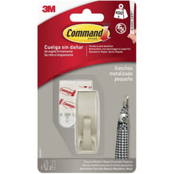 Command - 58221 Gancio Metallico in Nickel Riflettente Piccolo MR01-BN, Nichel Spazzolato Moderno, s