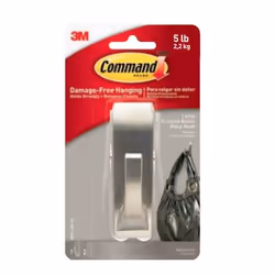 3M MR03-BNFGN, Interno, Gancio universale, Argento, Metallo, Striscia adesiva, Muro dipinto, Piastrelle e metallo