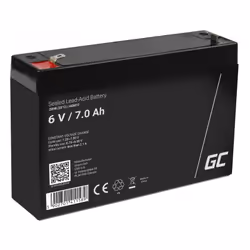 Green Cell AGM12, 7000 mAh, Acido piombo (VRLA), 6 V, Nero