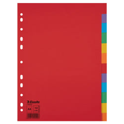 Esselte 100202 divisore Cartoncino Multicolore 12 pz