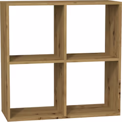 Topeshop MALAX 2X2 ARTISAN, Legno naturale, 4 ripiani, Truciolato, Truciolato, Acrilonitrile butadiene stirene (ABS), 740 mm