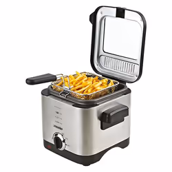 Mesko Home MS 4910, Friggitrice, 1,5 L, Singolo, Nero, Acciaio satinato, Manopola, Indipendente
