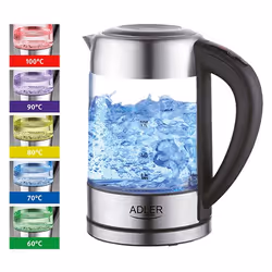 Adler AD 1247 NEW bollitore elettrico 1,7 L 2200 W Nocciola, Acciaio inox, Trasparente - Vista aggiuntiva 5