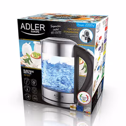 Adler AD 1247 NEW bollitore elettrico 1,7 L 2200 W Nocciola, Acciaio inox, Trasparente - Vista aggiuntiva 8