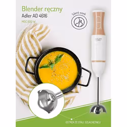 Adler AD 4616 frullatore 0 L Frullatore ad immersione 500 W Acciaio inox, Bianco - Vista aggiuntiva 7