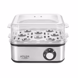 Adler AD 4486 Pentolino per uova 8 uovo/uova 800 W Nero, Acciaio satinato, Trasparente