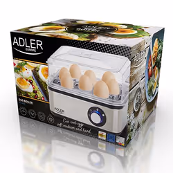 Adler AD 4486 Pentolino per uova 8 uovo/uova 800 W Nero, Acciaio satinato, Trasparente - Vista aggiuntiva 5