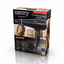 Camry Premium CR 2255 asciuga capelli 2000 W Nero, Oro - Vista aggiuntiva 6