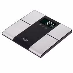 Adler AD 8165, Bilancia pesapersone elettronica, 225 kg, 100 g, Nero, Grigio, kg, lb, ST, Rettangolo