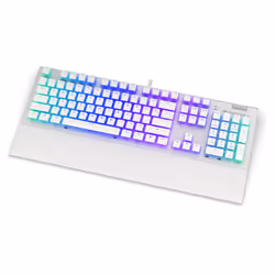 ENDORFY Omnis Pudding Onyx, Cablato, USB, Interruttore a chiave meccanica, QWERTY, LED RGB, Bianco