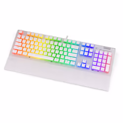 ENDORFY Omnis Pudding Onyx, Cablato, USB, Interruttore a chiave meccanica, QWERTY, LED RGB, Bianco
