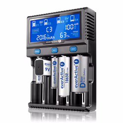 Everactive UC-4200, Litio Ferro Fosfato (LiFePo4), Polimeri di litio (LiPo), Ioni di Litio, Nichel-Metallo Idruro (NiMH), 9V, ...