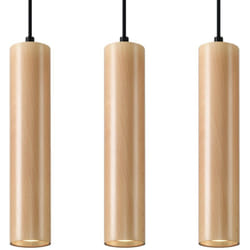 Sollux - Lampada a sospensione Lino legno naturale 45x90x6cm