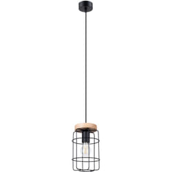 Sollux - Lampada a sospensione Gotto legno nero 15x135x15cm