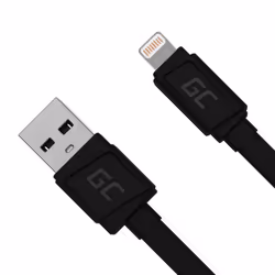Green Cell KABGC02, 0,25 m, Lightning, USB A, Maschio, Maschio, Nero