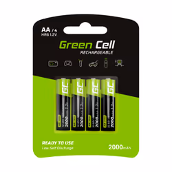 Green Cell GR02, Batteria ricaricabile, Stilo AA, Nichel-Metallo Idruro (NiMH), 1,2 V, 2 pz, 2000 mAh