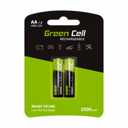 Green Cell GR06, Batteria ricaricabile, Stilo AA, Nichel-Metallo Idruro (NiMH), 1,2 V, 2 pz, 2000 mAh