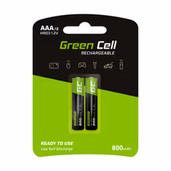 Green Cell GR08, Batteria ricaricabile, Mini Stilo AAA, Nichel-Metallo Idruro (NiMH), 1,2 V, 2 pz, 800 mAh