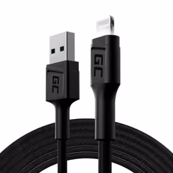 Green Cell KABGC12, 2 m, Lightning, USB A, Maschio, Maschio, Nero