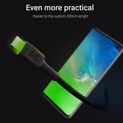 Green Cell KABGC13 cavo USB USB 2.0 2 m USB A USB C 0,48 Gbit/s Nero - Vista aggiuntiva 4