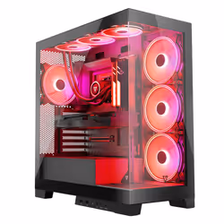 Modecom Volcano SPACE APEX ARGB MIDI USB 3.0 X 2 CYPE-C - AT, Midi Tower, PC, Nero, ATX, micro ATX, Mini-ITX, 3x 140 mm, 120, ...