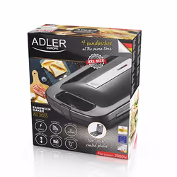Adler AD 3055 tostiera 2000 W Nero, Argento - Vista aggiuntiva 7