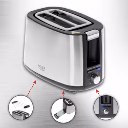 Adler AD 3214 tostapane 7 2 fetta/e 900 W Argento