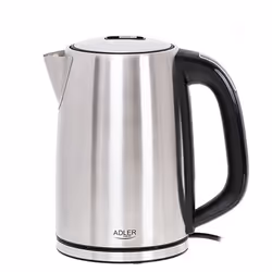 Adler AD 1340, 1,7 L, 2200 W, Nero, Argento, Acciaio, Termostato regolabile, Indicatore del livello dell'acqua