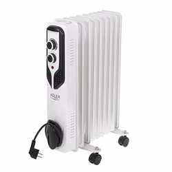 Adler AD 7816, Riscaldatore ambiente elettrico a olio, Olio, Esterno, Pavimento, Bianco, Caldaie