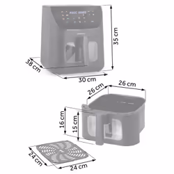 Berdsen BD-660 Friggitrice ad aria 8 L 1700 W Nero - Vista aggiuntiva 3