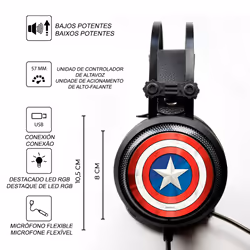 ERT Group LCMHPGCAPAM001 cuffia e auricolare Cuffie A Padiglione Gaming Multicolore - Vista aggiuntiva 4