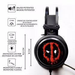 ERT Group LCMHPGDPOOL001 cuffia e auricolare Cuffie A Padiglione Gaming Multicolore - Vista aggiuntiva 4