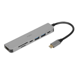 iBox IUH3SL4K hub di interfaccia USB tipo-C 5000 Mbit/s Argento