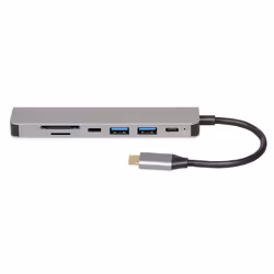 iBox IUH3SL4K hub di interfaccia USB tipo-C 5000 Mbit/s Argento