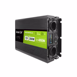 Green Cell Przetwornica napicia PowerInverter LCD 12 V 2000W/40000W Przetwornica samochodowa z wywietlaczem - czysty sinus, I ...